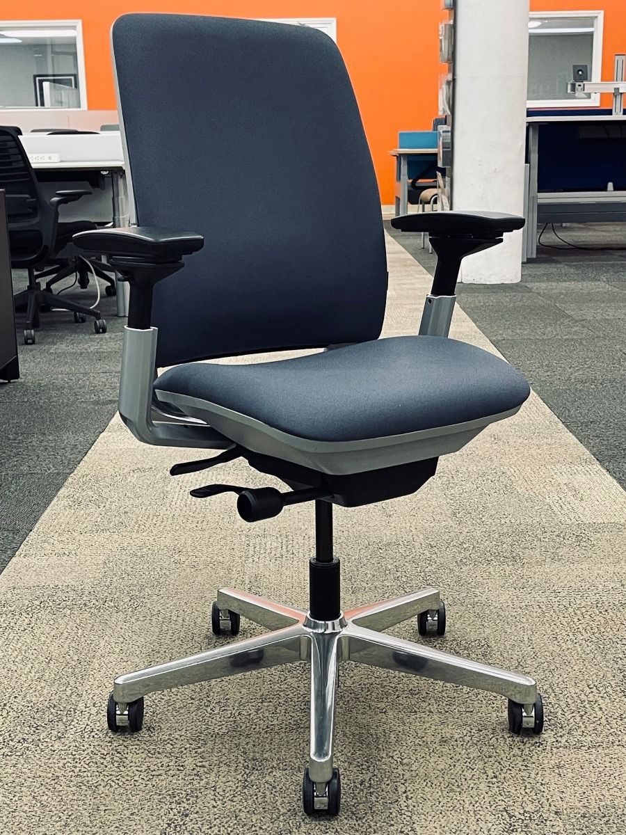 Renewed Steelcase Amia Task Chair, Platinum Frame Renew Office Furniture