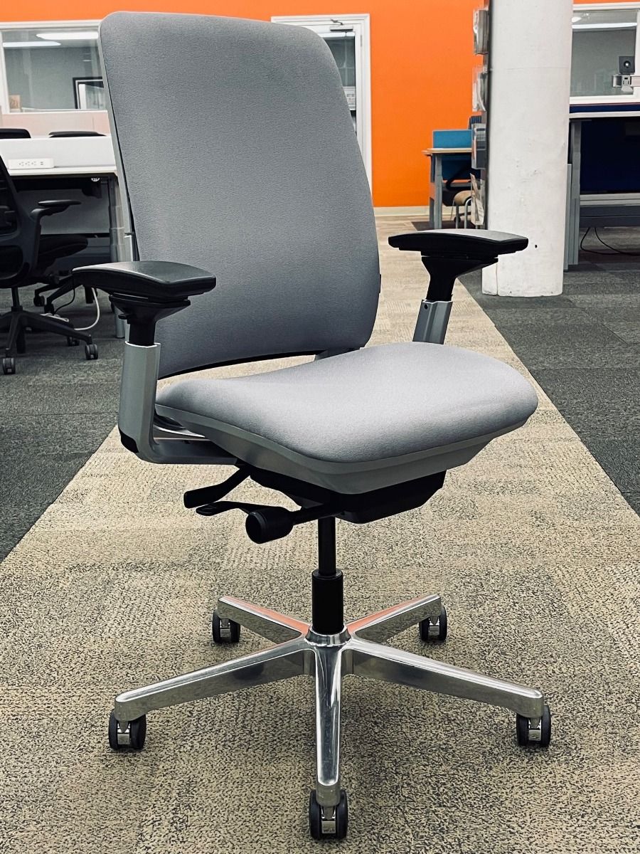 Renewed Steelcase Amia Task Chair, Platinum Frame Renew Office Furniture